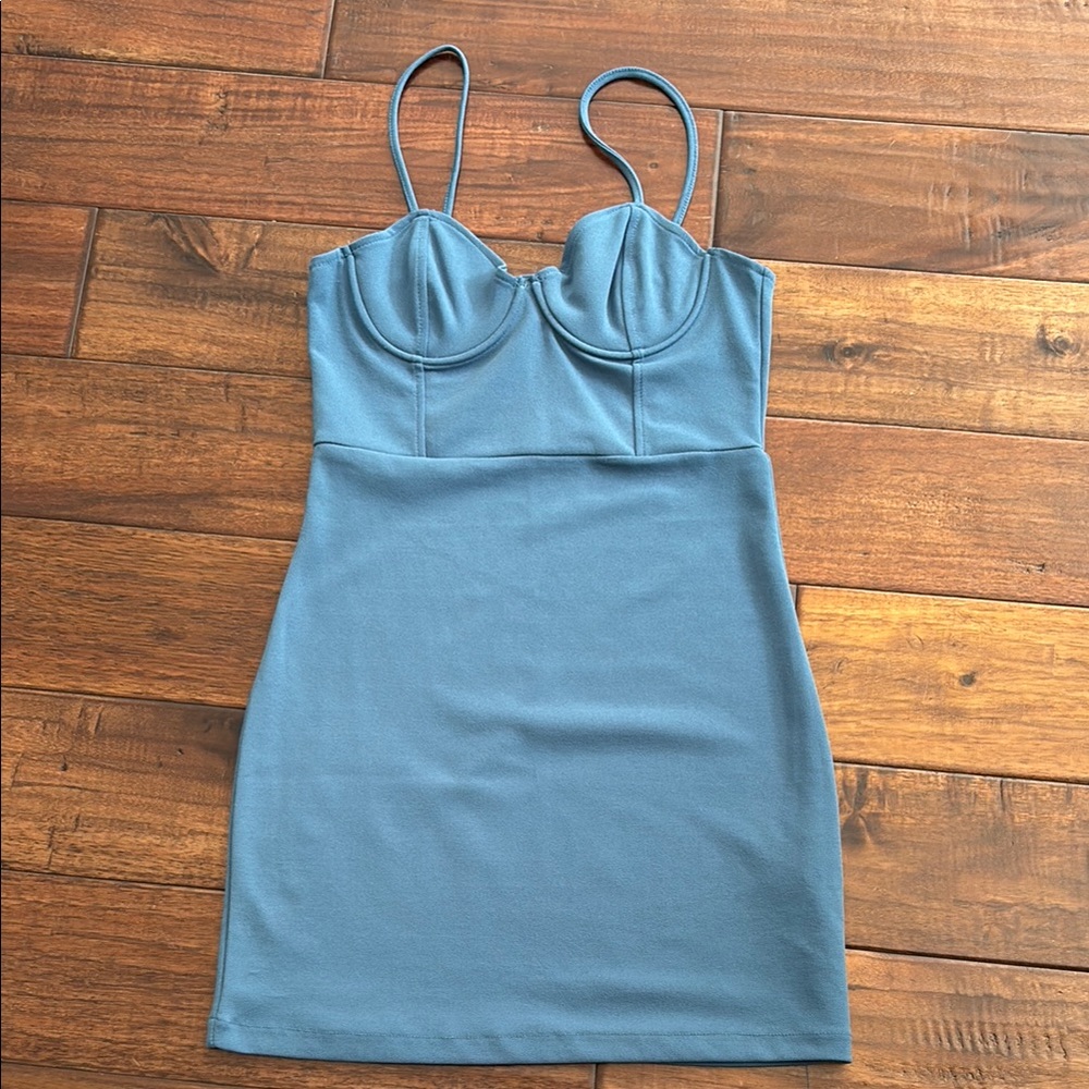 Pull&Bear Blue Fitted Mini Dress